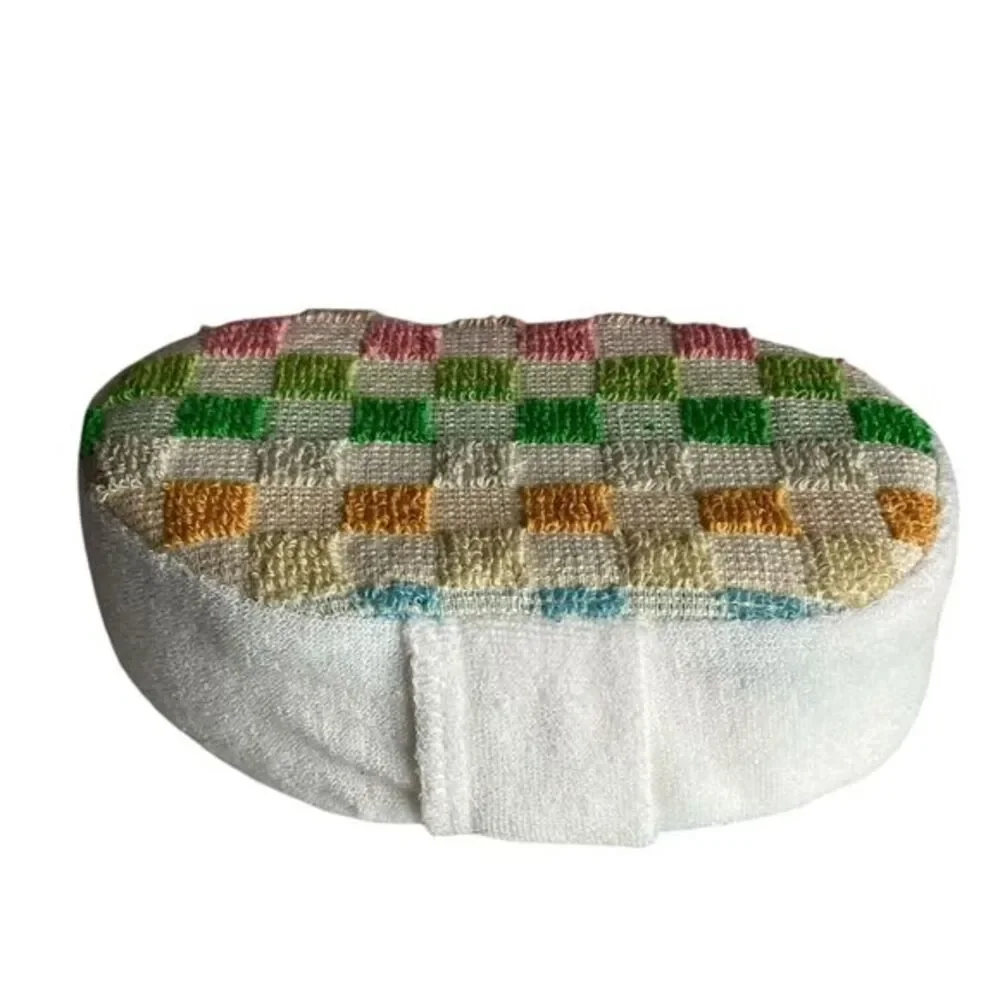 Spa April Bath/Shower Checkered Multicolored Bath‎ Oval Sponge